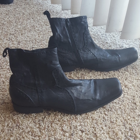 Blokes black leather boots - Picture 2 of 6